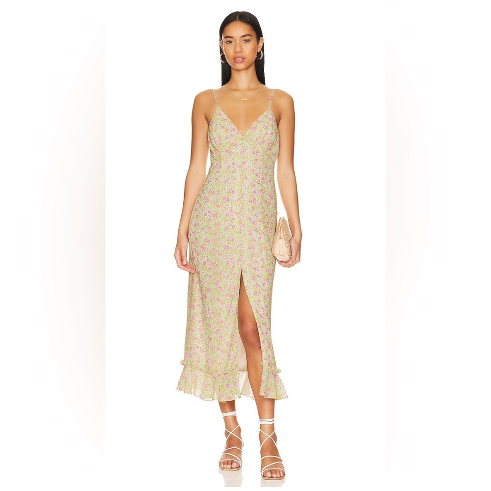 Revolve MAJORELLE Quincy Midi Dress in Pink